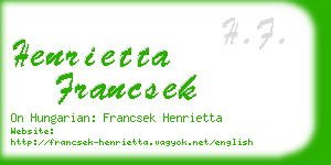 henrietta francsek business card
